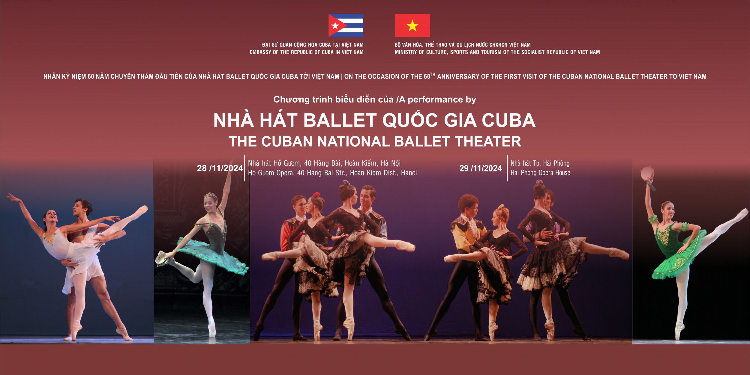 CHƯƠNG TRÌNH BIỂU DIỄN CỦA CÁC NGHỆ SĨ ĐẾN TỪ VIỆT NAM & NHÀ HÁT BALLET QUỐC GIA CUBA